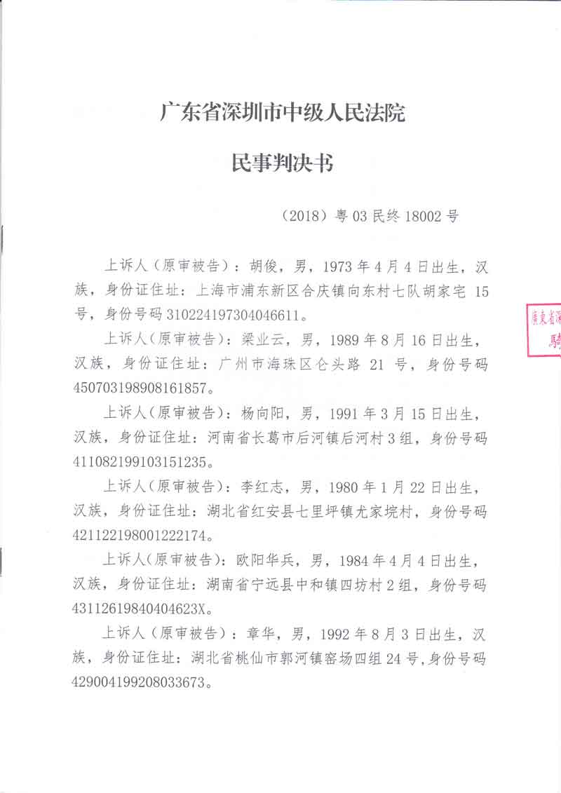 胡俊等違法損害公司利益，自食苦果！